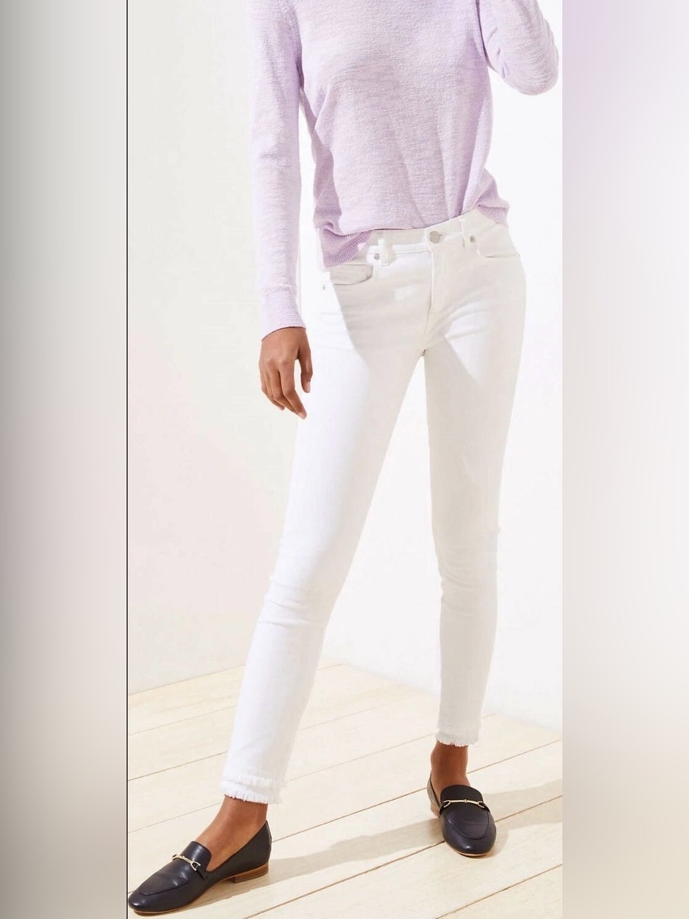 🌺LOFT MADE & LOVED CURVY SKINNY DOUBLE FRAYED JEANS